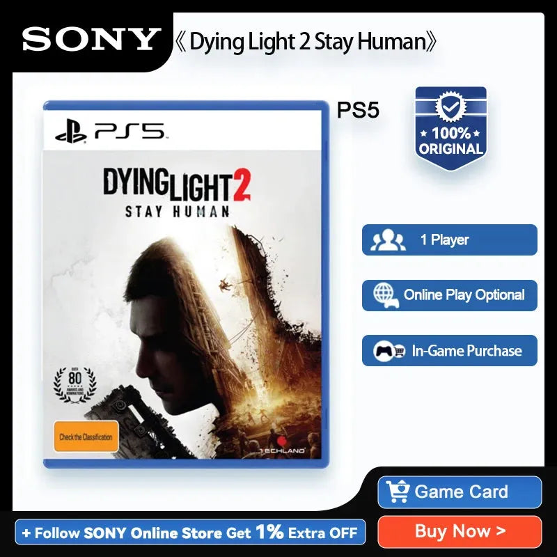 Sony PlayStation 5 Dying Light 2 Stay Human PS5 Game Disc Dying Light II Stay Human for Platform PlayStation5 PS5 Game Card