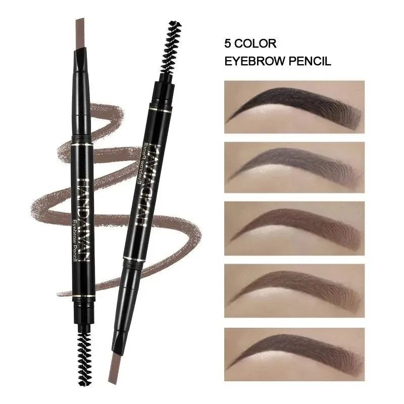 Waterproof Eyebrow Pencil Dark Brown, Premium Eye Brow Pencil Brn with Spoolie Brush, Longwearing for Perfect Brows