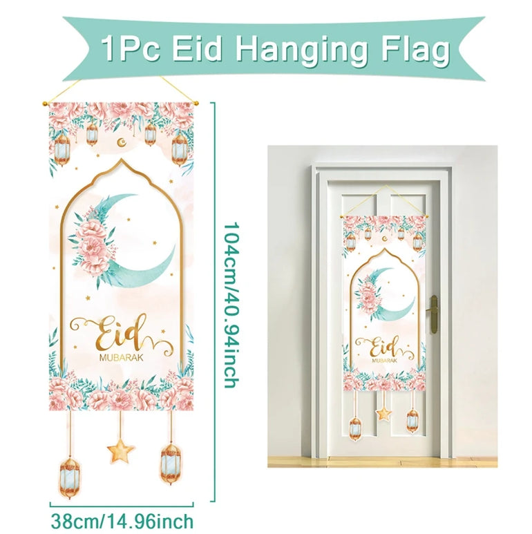 Eid Mubarak Decoration 2025 Hanging Flag Ramadan For Home Door Islamic Muslim Party Decor Ramadan Kareem Banner Eid Al-Fitr Gift