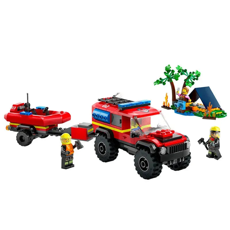 LEGO City 60412 Fire Truck Lifeboat Male And Female Assembled Building Blocks