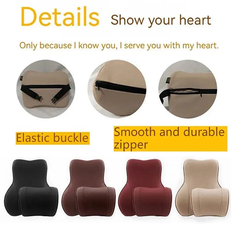 Car Headrests, Car Lumbar Supports, Car Neck Restraints, Latex Memory Cotton for DRIVER'S Seats, and Neck Protection for Passeng