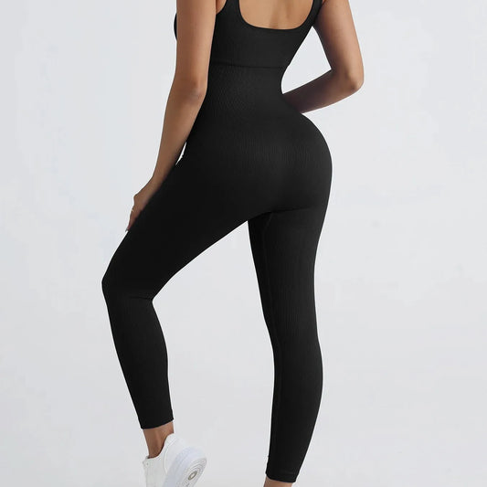 One-piece Fitness Jumpsuit Seamless Clothing Backless Slimming Long Pants Women Sports Body Training Clothes