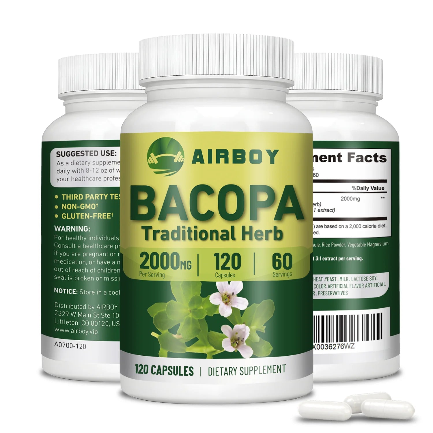 Bacopa Monnieri Extract - Boosts Brain Health Supports Performance Cognition and Focus Enhances Energy and Stamina