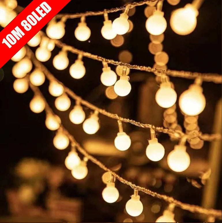 10M Small Ball Fairy Lights Globe String Lights USB/Battery Operated for Garden Christmas Bedroom Wedding Camping Tent Decor