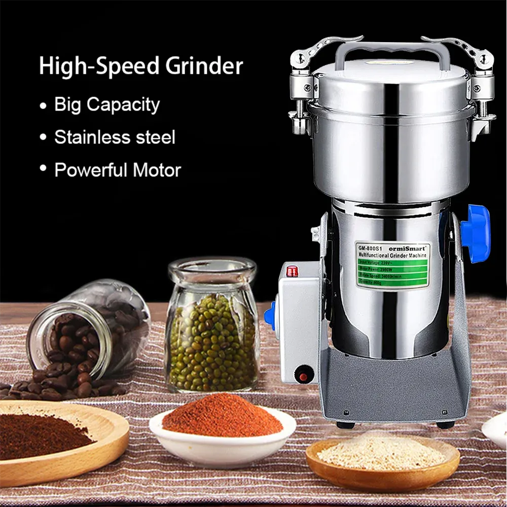 Grains Grinder 800g Swing Type Spices Grinder Hebals Cereals Coffee Grinder Dry Food Grinder High Speed Crusher