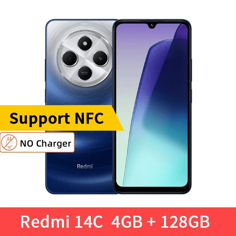 Global Version Xiaomi Redmi 14C NFC Smartphone MTK Helio G81-Ultra 6.88" 120Hz Display 50MP Camera 5160mAh 18W Fast Charging