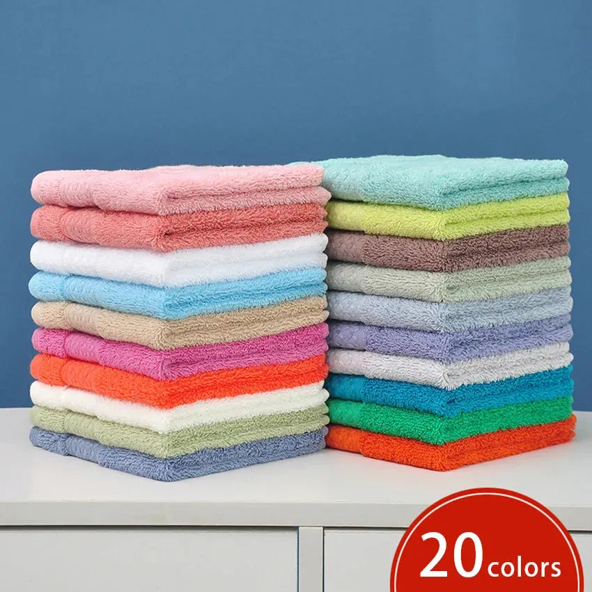 20 Colors Handkerchief Towels High Quality Cotton Small Towel Solid Color Soft Thick 34*34cm for Adults Kids Hand Towels toalhas