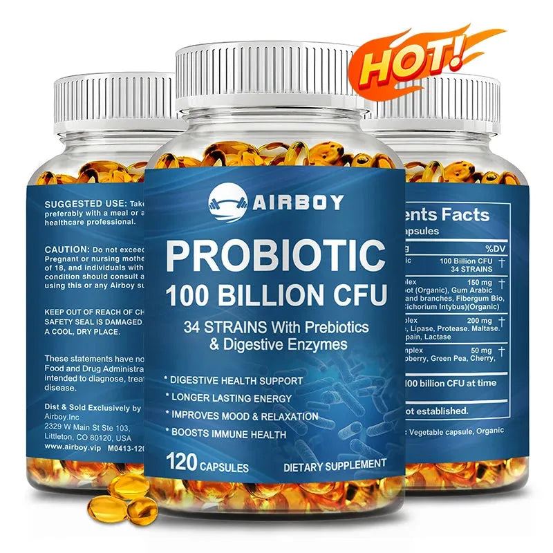 Probiotics 100 Billion CFU - Supports Healthy Digestion and The Immune System, Reduces Bloating and Acidity