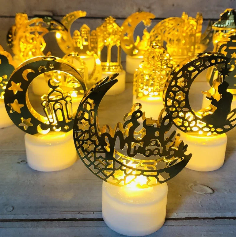 Eid Mubarak LED Candle Small Light Ramadan Kareem Decoration Home Islamic Muslim Festival Party Decoration Eid Al-Fitr Supplies