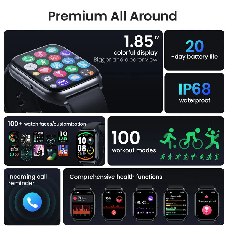 HAYLOU Watch 2 Pro (LS02 Pro) Smart Watch 1.85'' HD Display SpO2 Heart Rate Monitor 100 Workout Modes Smartwatch for Men Women