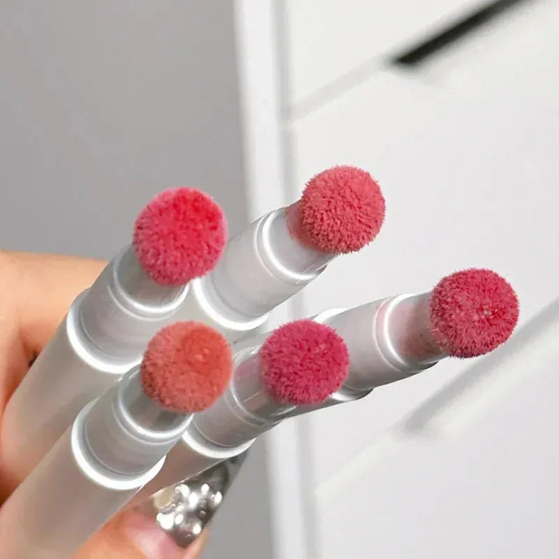 Fluffy Velvet Soft Lip Glaze Liquid Lipstick Waterproof Long Lasting Cream Nude Matte Rose Red Pigment Lip Tint Paste