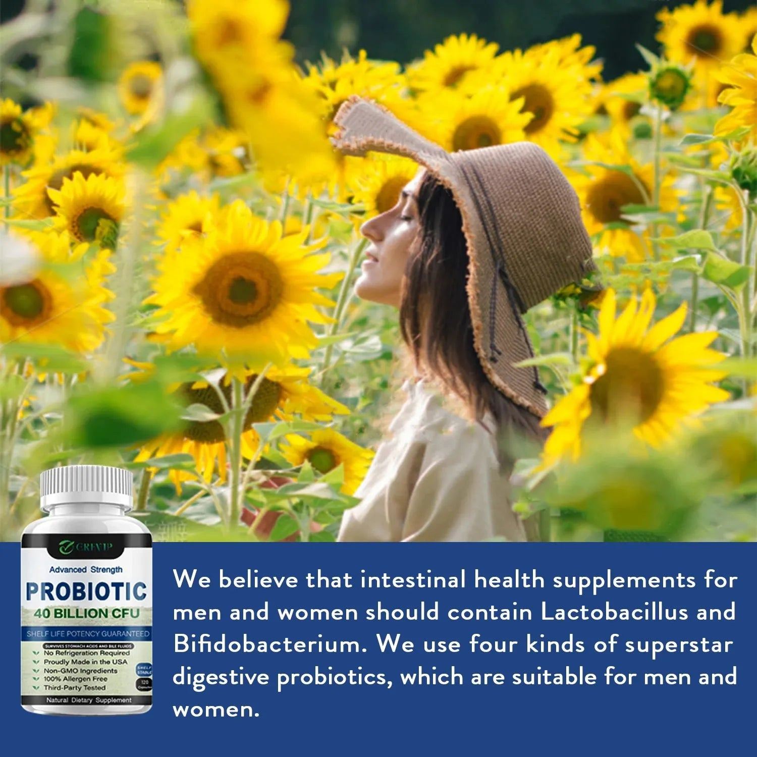 Probiotic Supplement - Gut Health Complex with Astragalus and Lactobacillus Acidophilus Probiotics To Support Digestive Health