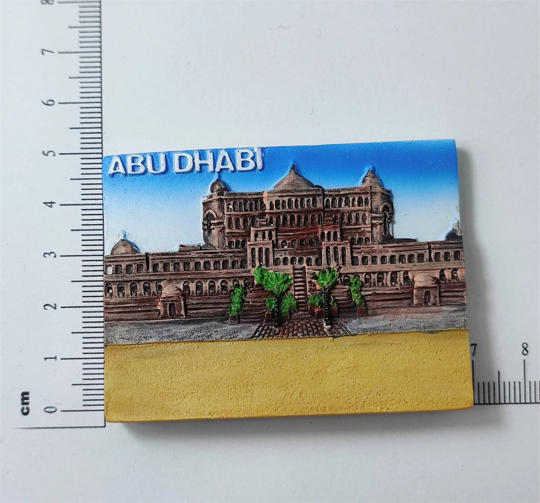 Abu Dhabi UAE 3D Fridge Magnet Souvenir Gift,Resin Handmade Abu Dhabi Refrigerator Magnet Home Decoration Collection