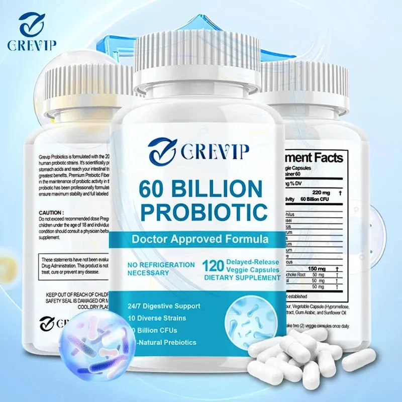 60 Billion Probiotics - Contains Prebiotics and Digestive Enzymes To Promote Healthy Digestion