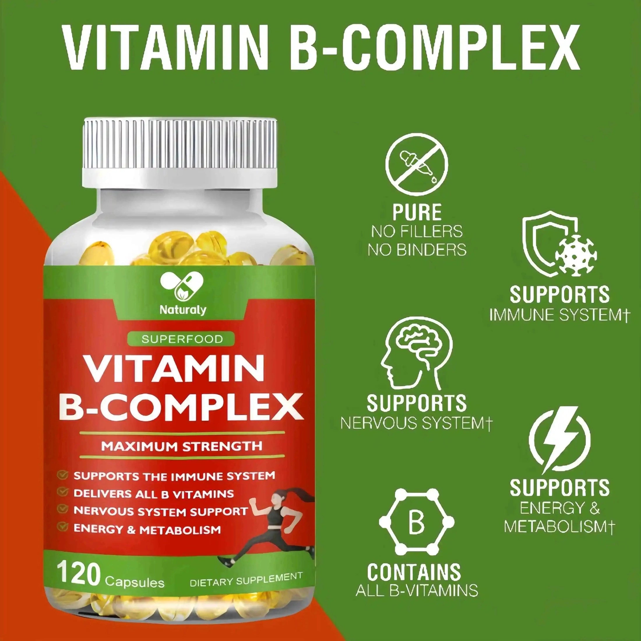 Vitamin B Capsule Anti-oxidation Skin Repair liver Health&Energy Care VB complex vitamins Daily Supplement