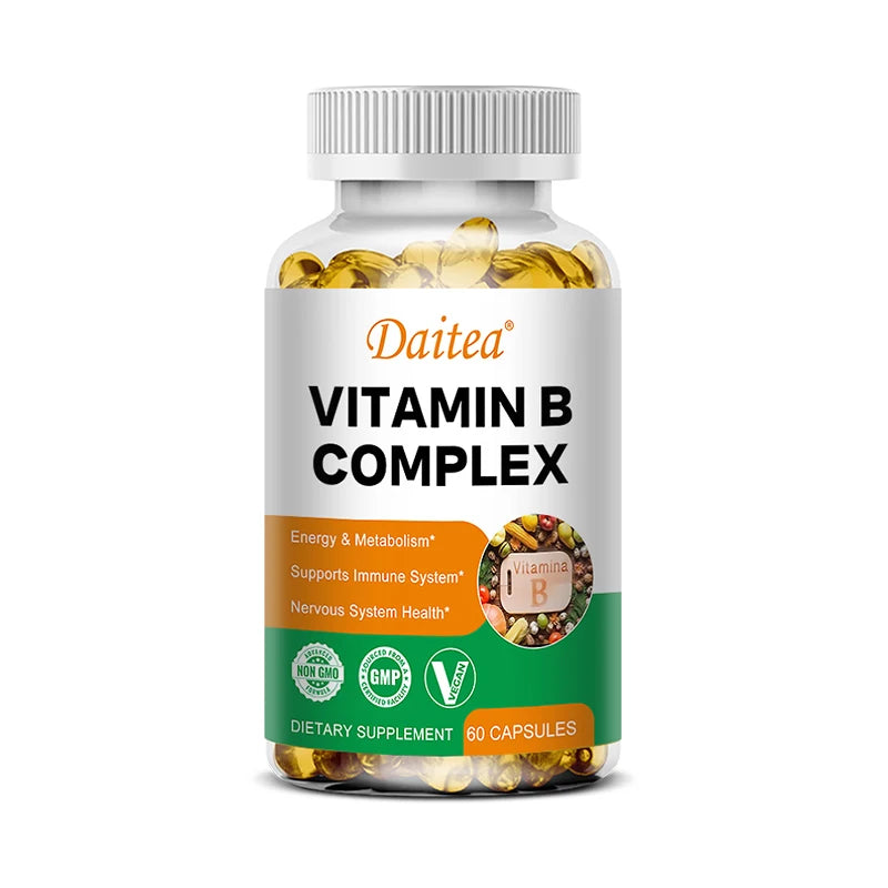 Vitamin B Complex, Dietary Supplement for Cellular Energy, Immune Health and Stress Management