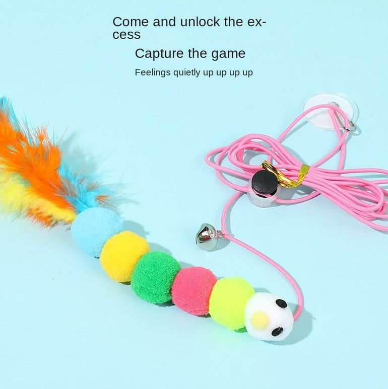 Cat Toy Swing Sticky Disc Elastic Hanging Door Teasing Cat Rope Long Rope Teasing Cat Cat Toy Cat Accessories Pet Kitten Toy - Jointcorp