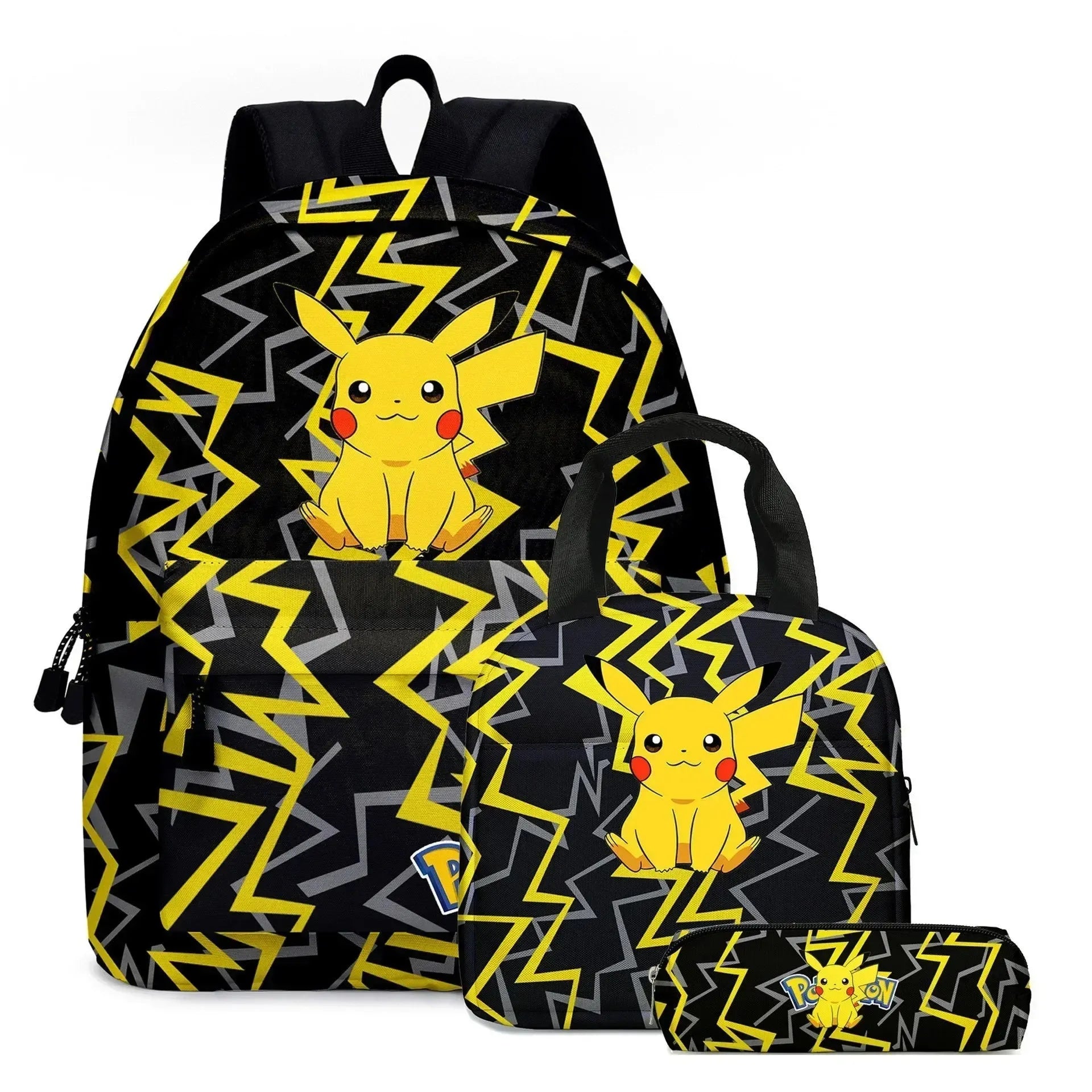 MINISO 2PC/3PC-Set Pikachu Pokémon Student School Bag Pencil Case Children's Gifts Cartoon Sports Backpack SchoolBag Mochila