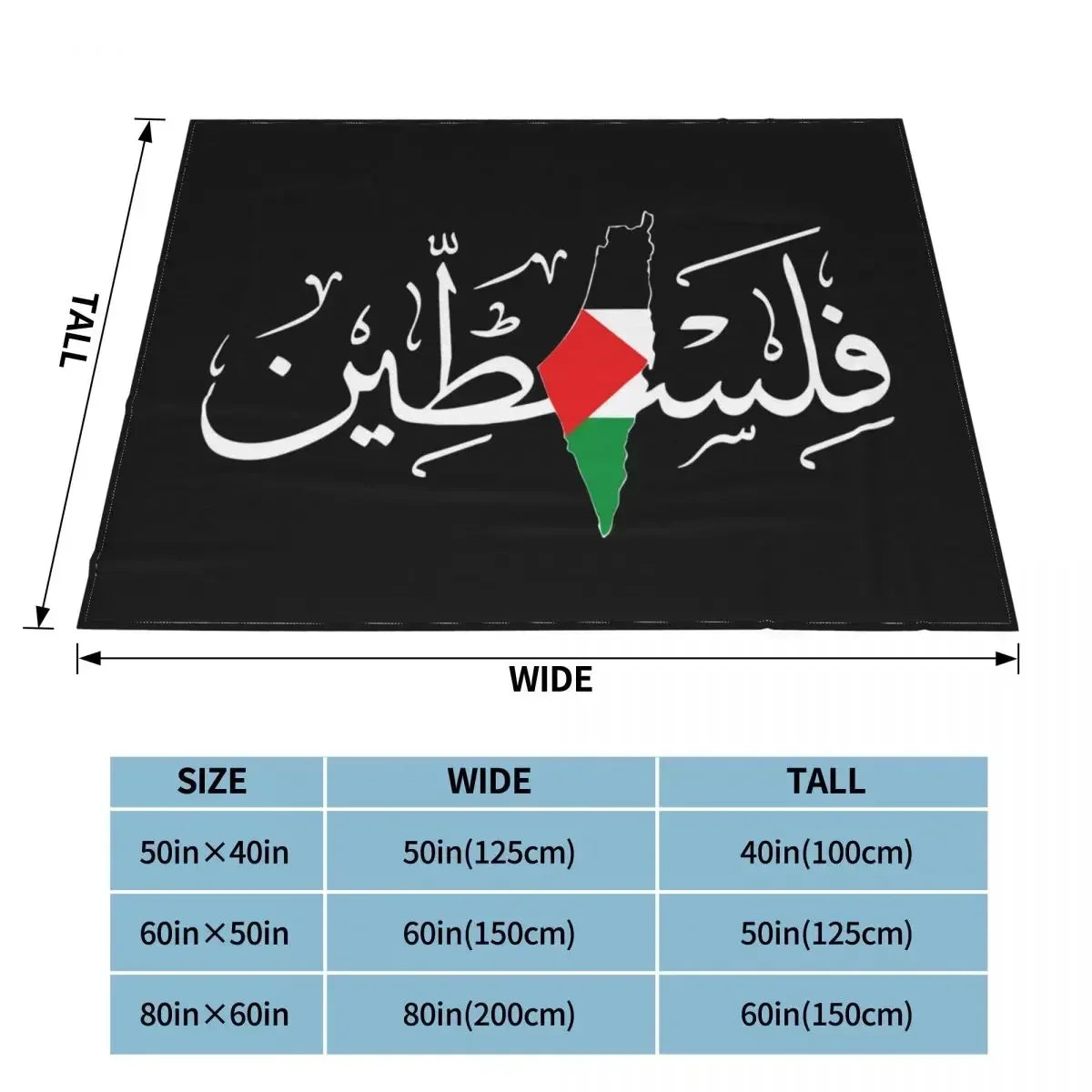 Palestinian Arabic Blanket Cover Flannel Palestine Solidarity Flag Map Warm Throw Blankets for Airplane Travel Bedroom Quilt