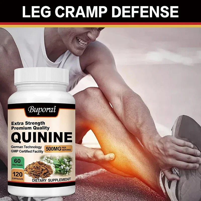 Quinine Capsules 500mg - Relieve Leg Cramps, Aid Digestion, Enhances Immunity