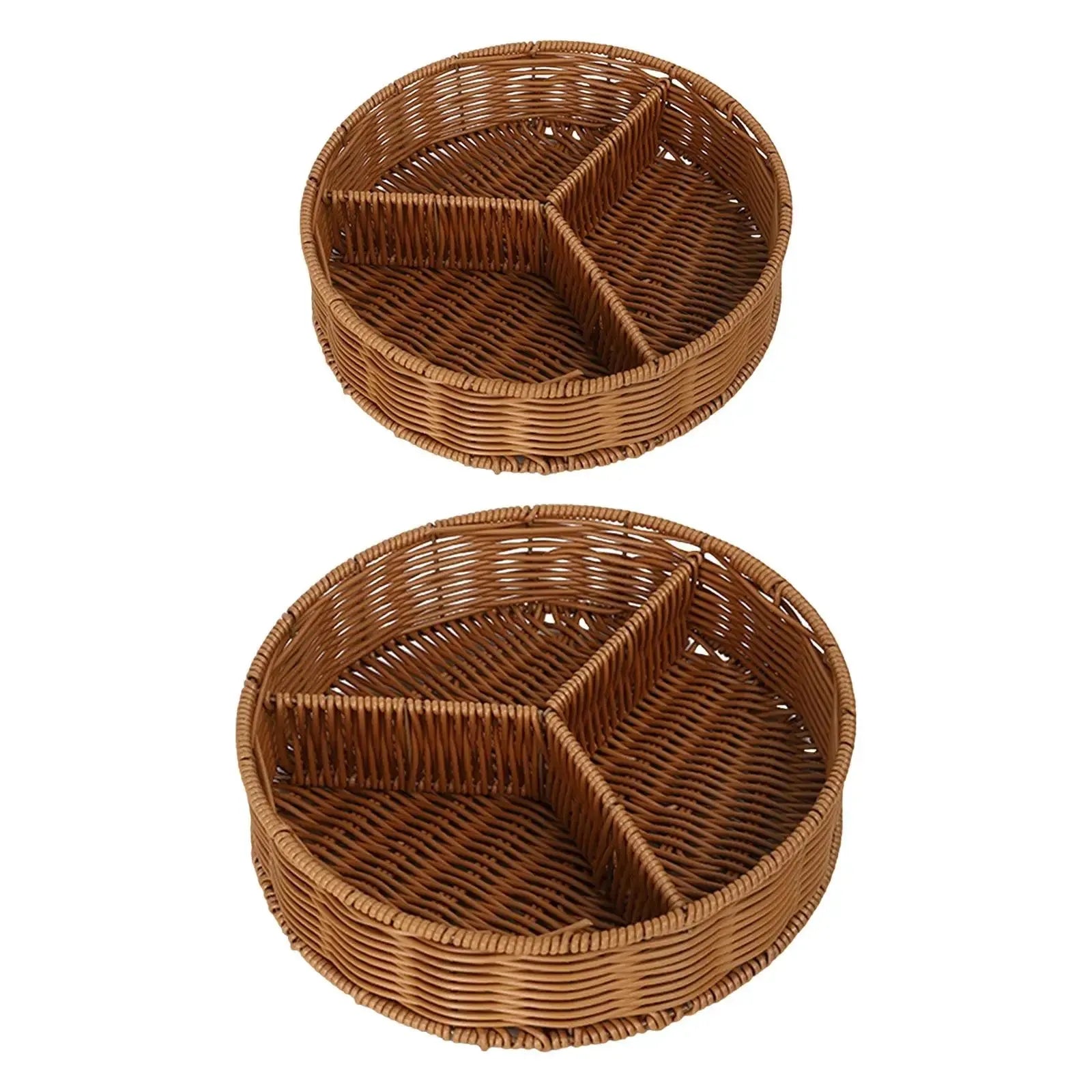 Imitation Rattan Bread Basket Round Fruit Baskets for Home Vegetables