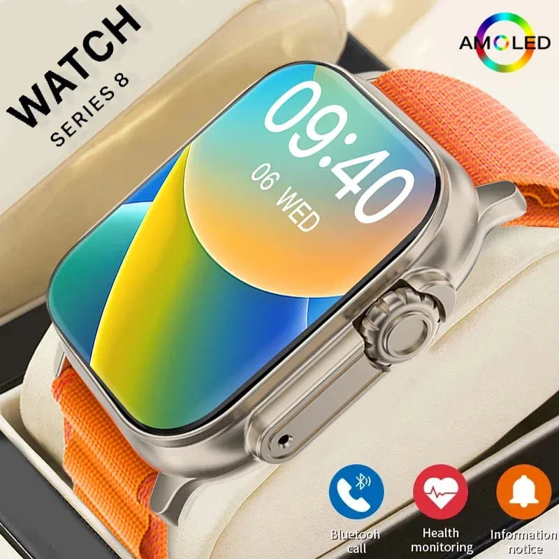 2024 T800 Ultra 2 Smart Watch Men 49mm Series 8 2.3 "AMOLED Screen NFC Compass Waterproof For Apple Watch IWO Ultra 8 Smartwatch