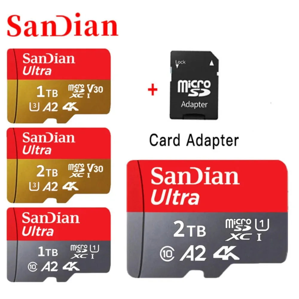 SAN DIAN Original 1TB Micro TF SD Card  Flash Class 10 SD Card 2TB Memory Card  Memory Card For Phone/Cameras /MP3/MP4