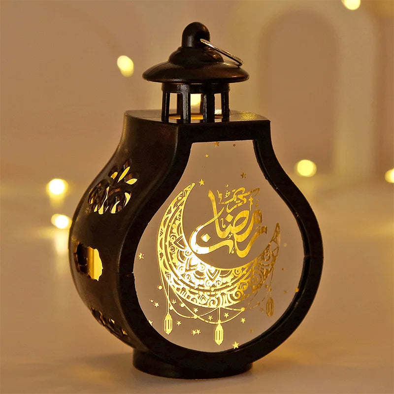 Ramadan Lantern Light Eid Mubarak Ornaments Decoration for Home 2024 Islamic Muslim Party Supplies Artificial Fake Candles Led