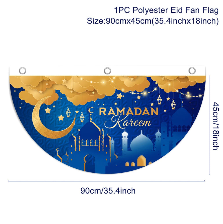 Eid Mubarak Decoration 2025 Hanging Flag Ramadan For Home Door Islamic Muslim Party Decor Ramadan Kareem Banner Eid Al-Fitr Gift