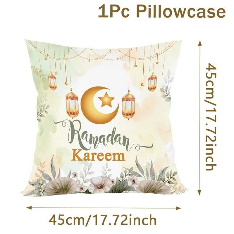 Eid Mubarak Cushion Cover Pillow Case Ramadan Kareem Decoration For Home 2025 Muslim Islam Party Decor Gift Eid Al Adha Supplies