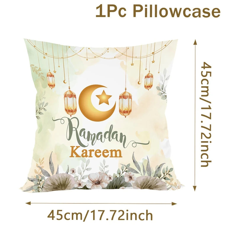 Eid Mubarak Cushion Cover Pillow Case Ramadan Kareem Decoration For Home 2025 Muslim Islam Party Decor Gift Eid Al Adha Supplies