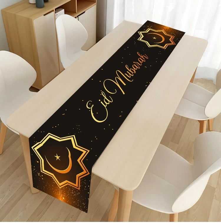 Ramadan Kareem Table Runner Eid Mubarak Decor 2025 for Home Ramadan Mubarak Islamic Muslim Party Eid Al-Fitr Gifts Ramadan Decor