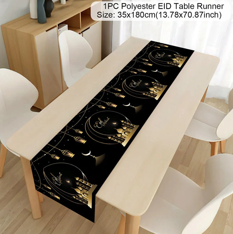 Ramadan Kareem Table Runner Eid Mubarak Decor 2025 for Home Ramadan Mubarak Islamic Muslim Party Eid Al-Fitr Gifts Ramadan Decor