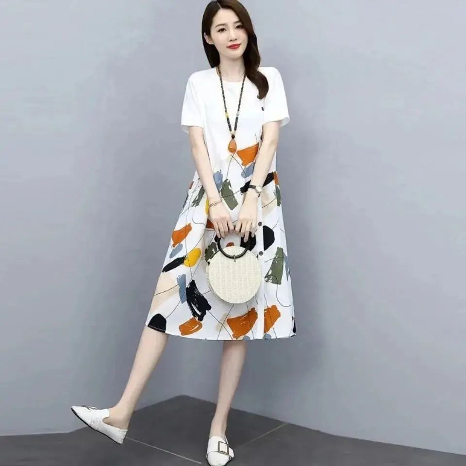 Female Dresses 2023 Tshirts Clothing Formal Occasion Women's Dress Midi Shirt Loose Hot New In Y2k Retro Features Promotion X Xl