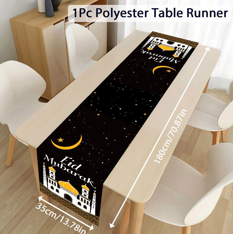 Ramadan Decoration Table Runner EID Mubarak Decor 2025 For Home Tablecloth Ramadan Kareem Islamic Muslim Party Eid Al-Fitr Gifts