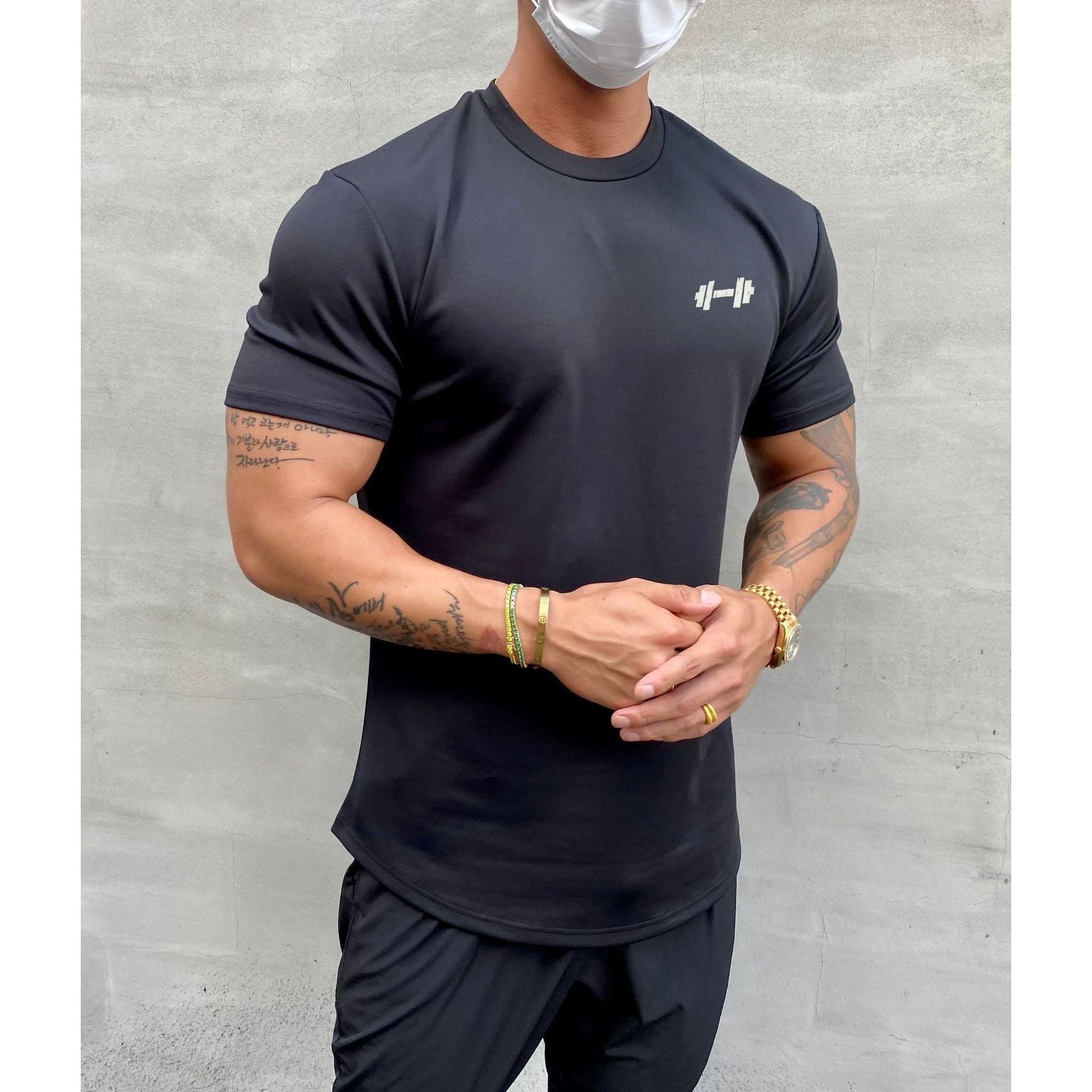 T Shirt Gym Muscle Fitness for Men Outdoor Hip Hop Streetwear Loose Half Sleeve Male Summer Bodybuilding Tee Tops - Jointcorp