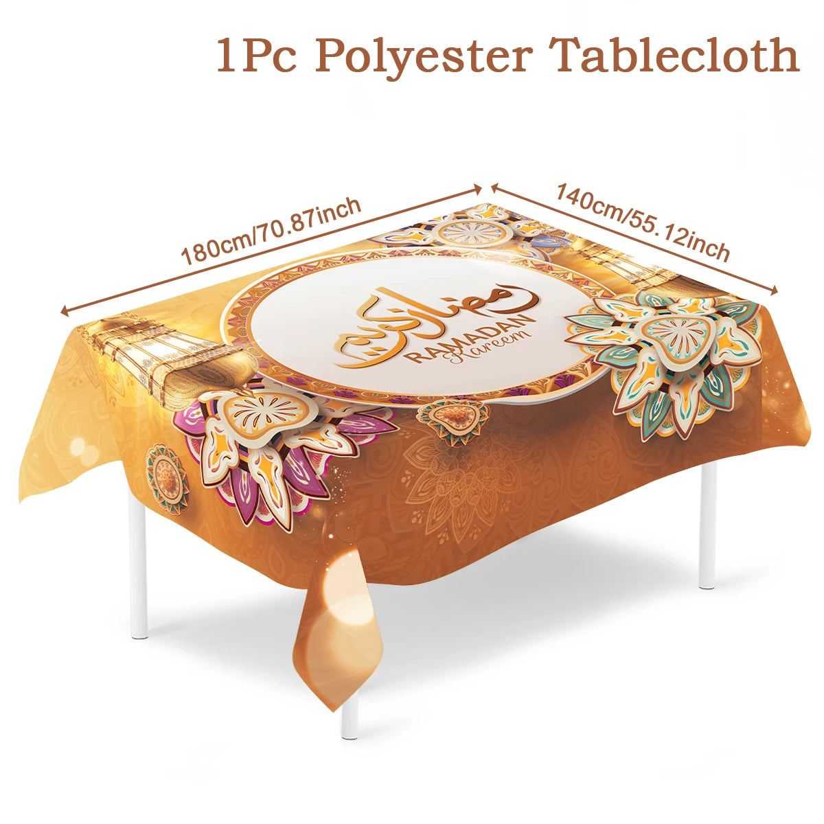 Eid Mubarak Table Runner Ramadan Tablecloths Ramadan Kareem Decoration for Home 2025 Islamic Muslim Party Eid Al Adha Gifts