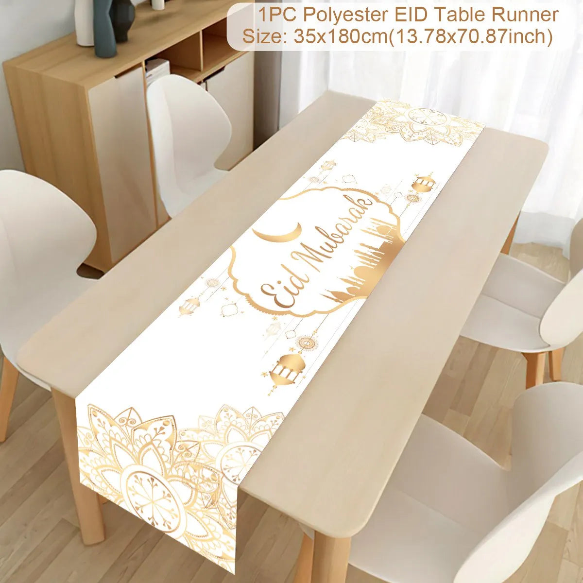 Ramadan Decoration Table Runner EID Mubarak Decor 2024 For Home Tablecloth Ramadan Kareem Islamic Muslim Party Eid Al-Fitr Gifts