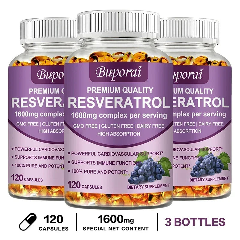 Resveratrol - Helps Support Cardiovascular Health, Promotes Skin Radiance, and Antioxidants