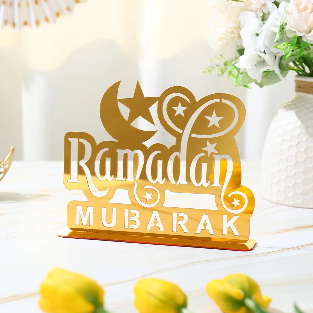 Ramadan Mubarak Acrylic Ornaments Ramadan Kareem Decoration 2025 Eid Mubarak Islamic Muslim Party Decor Eid Al-Fitr Supplies