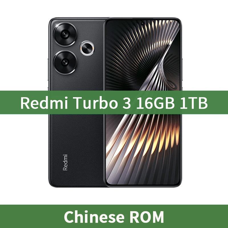 Xiaomi Redmi Turbo 3 NFC Mobile Phone 120Hz 1.5K Screen Snapdragon 8s Gen 3 Octa Core 50MP Camera 5000mAh Battery China Version