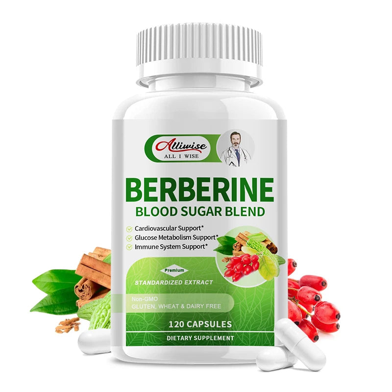 Alliwise Premium Berberine Supplement Capsules Supports Immune System, CardiovascularHeart & Gastrointestinal Wellness