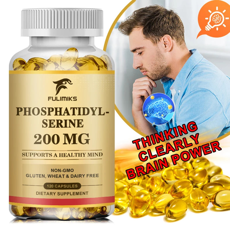 PhosphatidylSerine Capsules Brain Booster Focus Supplement Premium Brain Healthy