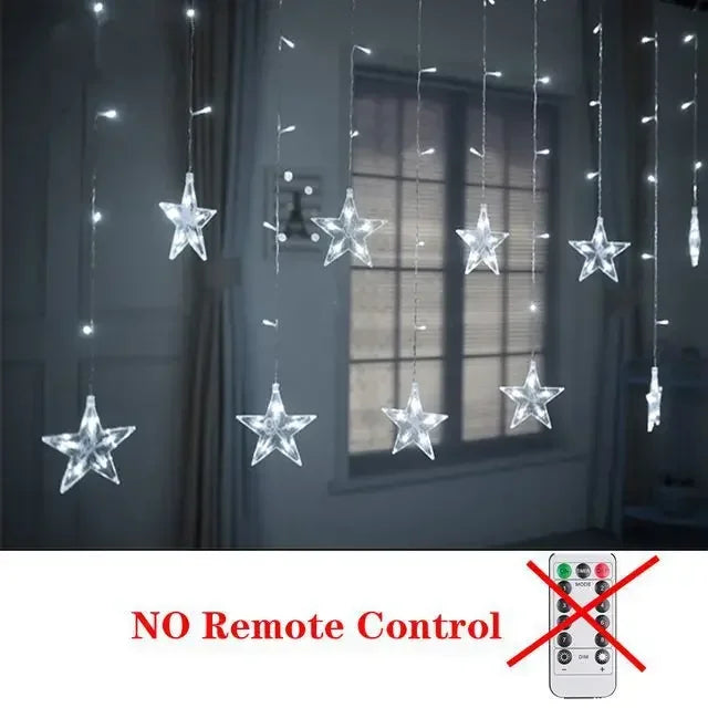 Star Moon Led Curtain Garland String Light EID Mubarak Ramadan Decoration for Christmas Home 2025 Islam Muslim E