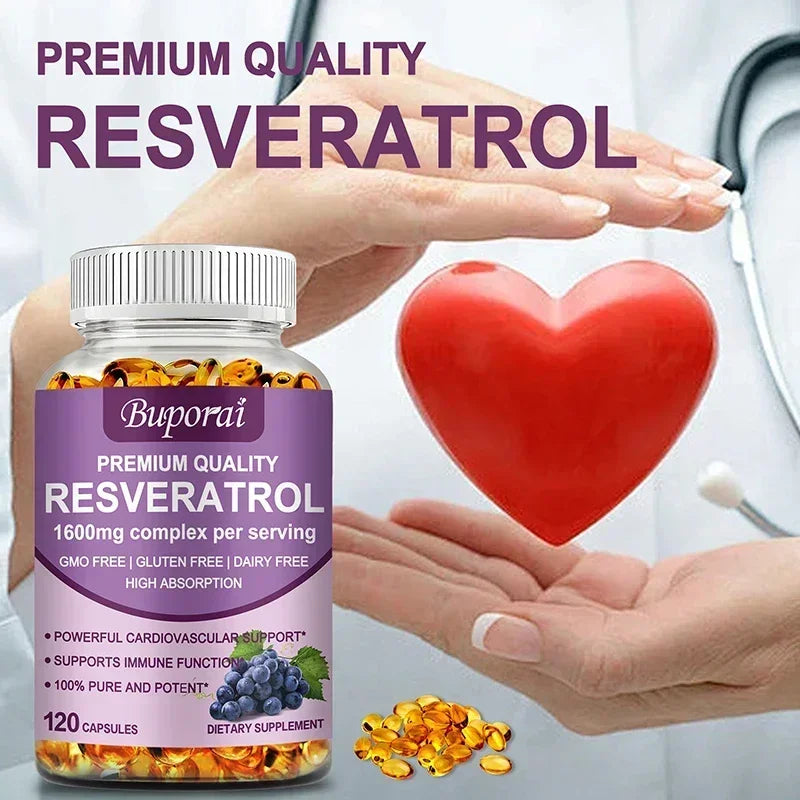 Resveratrol - Helps Support Cardiovascular Health, Promotes Skin Radiance, and Antioxidants