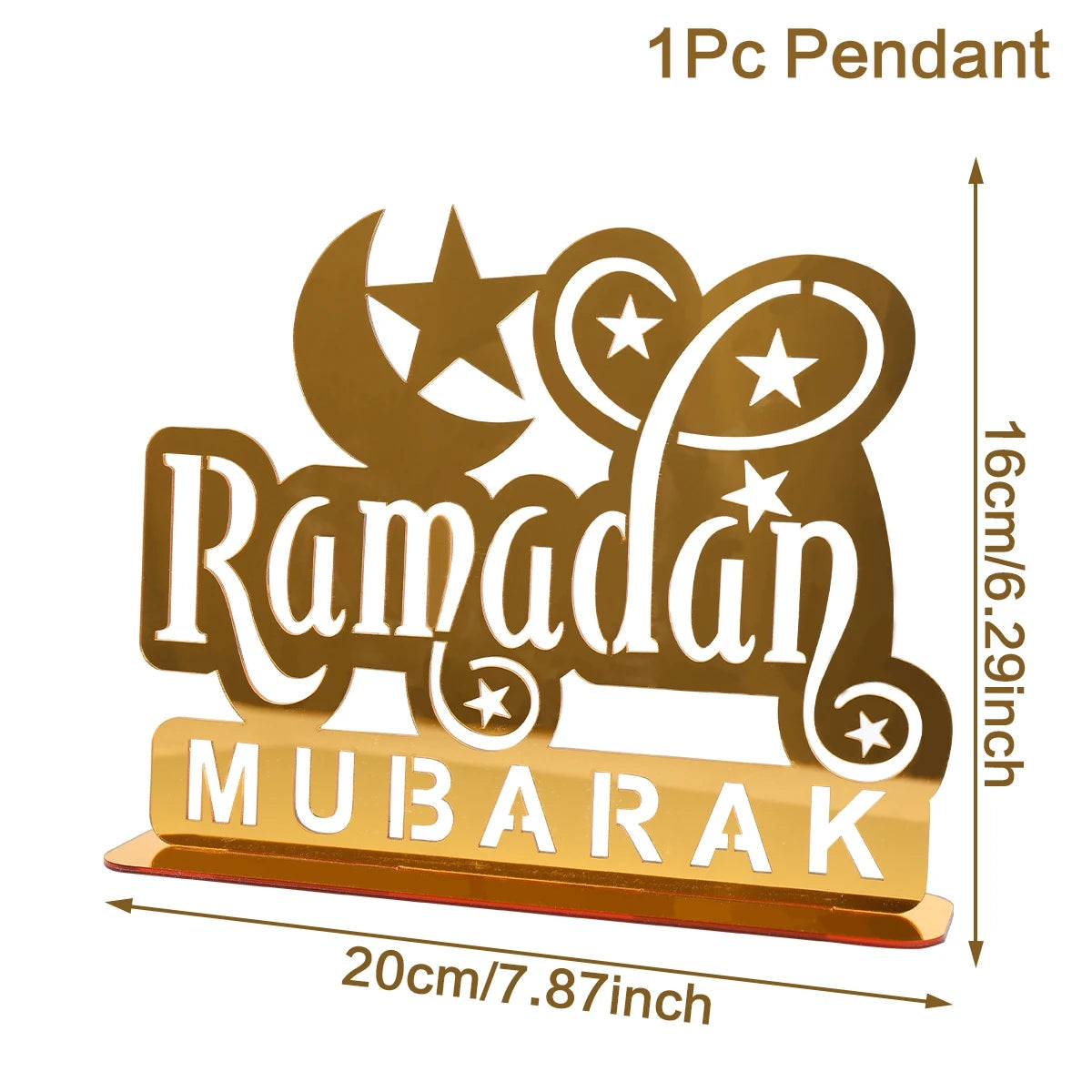 Ramadan Mubarak Acrylic Ornaments Ramadan Kareem Decoration 2025 Eid Mubarak Islamic Muslim Party Decor Eid Al-Fitr Supplies