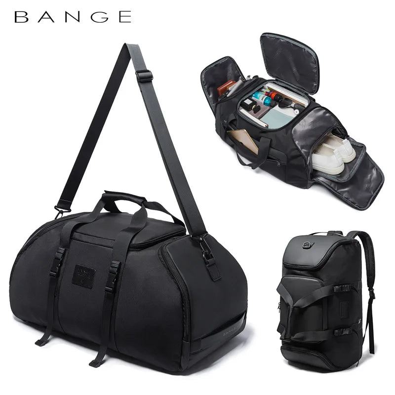 BANGE Gym bag for Men Suitcase Multifunction Backpack Large Waterproof Anti-stain Men Duffle Bag Travel Hand Luggage Bags New