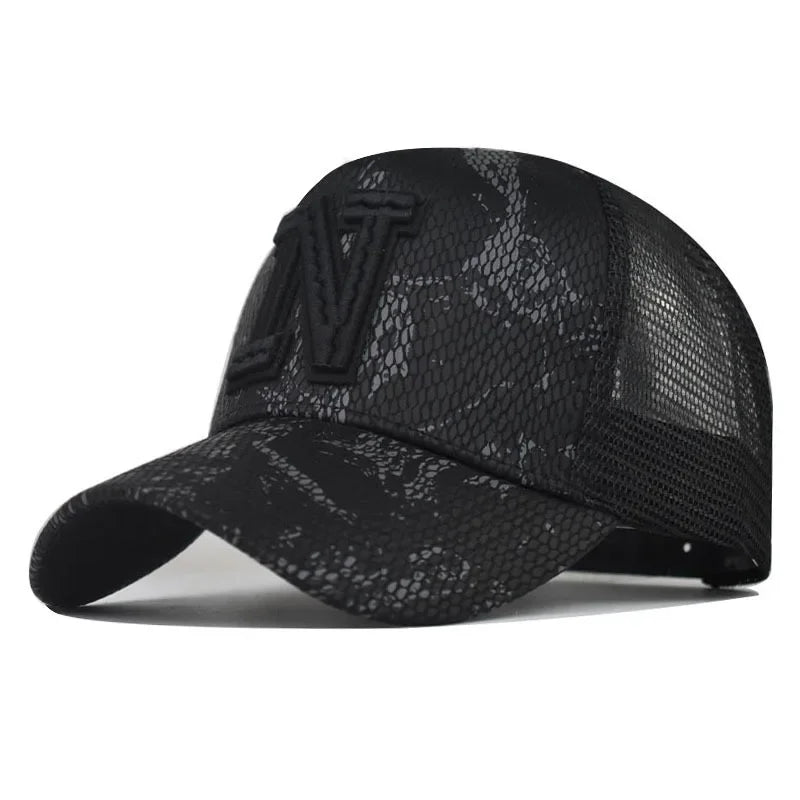 New Mesh Baseball Caps For Men Casual Embroidered Snap Back Mens Caps And Hats Spring And Summer Sun Protection Outdoor Gorras