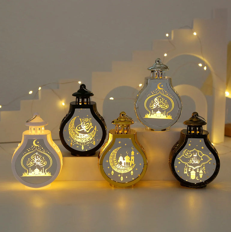 Ramadan Decor Lantern Night Light Eid Mubarak Decor for Islamic Muslim Festival Ramadan Decor Electronic Candle