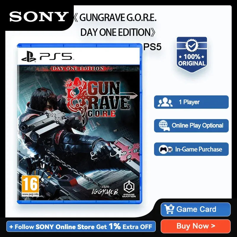 Sony PlayStation 5 GUNGRAVE G.O.R.E. DAY ONE EDITION PS5 Game Deals for Platform PlayStation5 PS5 Game Disks